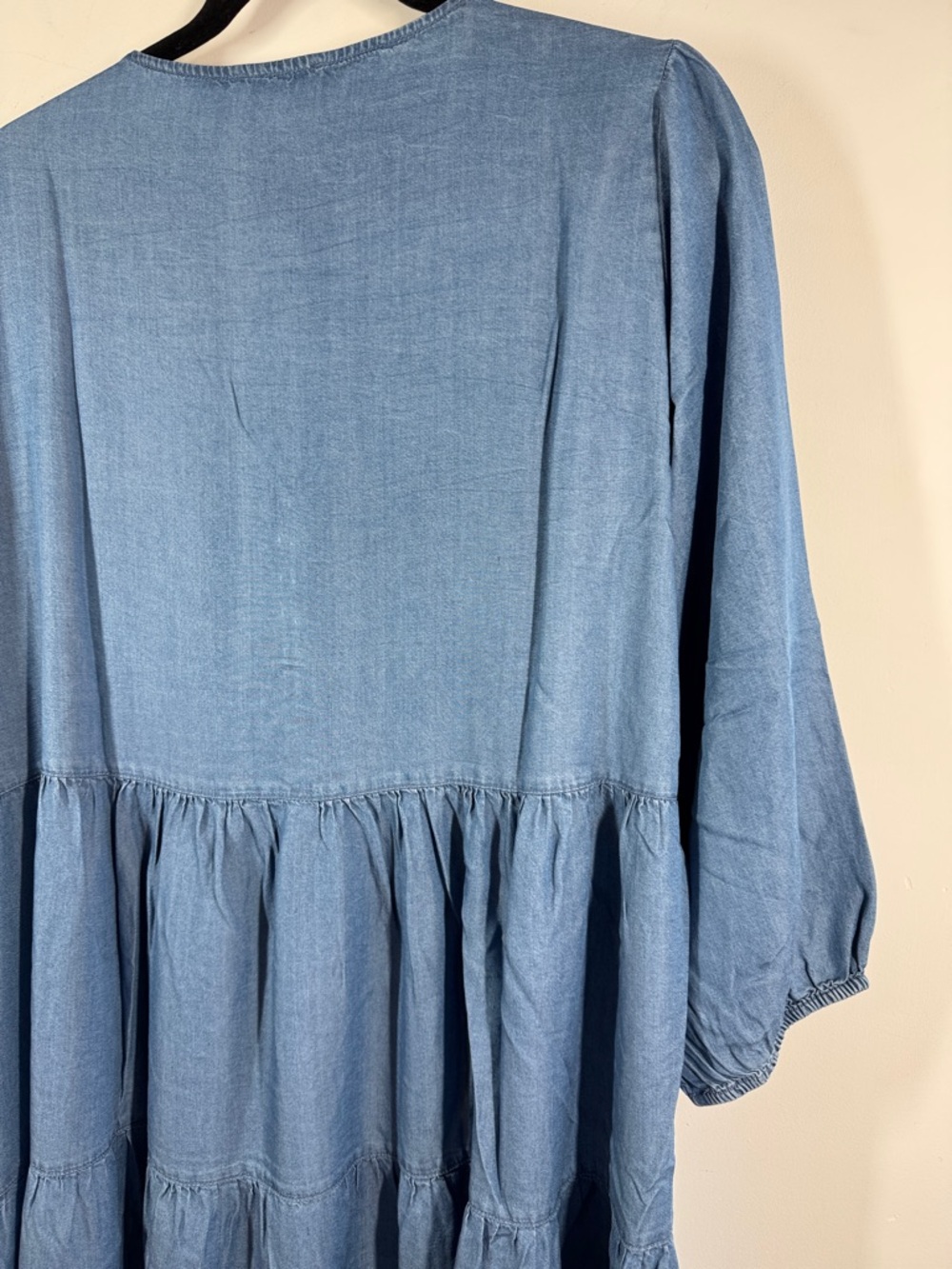 Apricot Lyocell Tiered Dress Blue XL Boho Cottagecore Casual Summer Resortwear - Picture 10 of 11